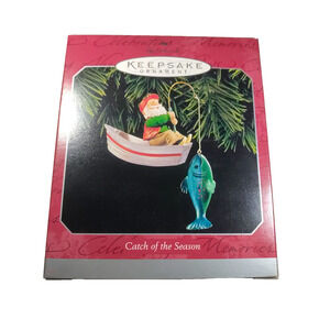 Hallmark Santa Fishing Keepsake Ornament Catch of the Season 1998